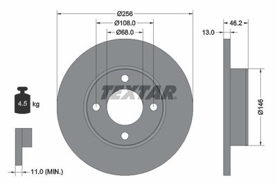Brake Disc TEXTAR 92025900