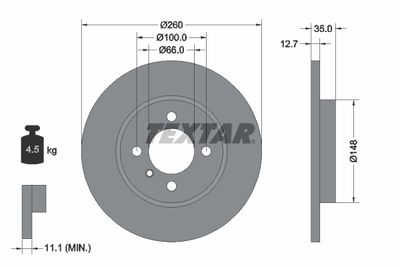 Brake Disc TEXTAR 92026400