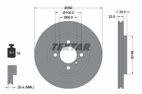 TEXTAR 92026503 Brake Disc