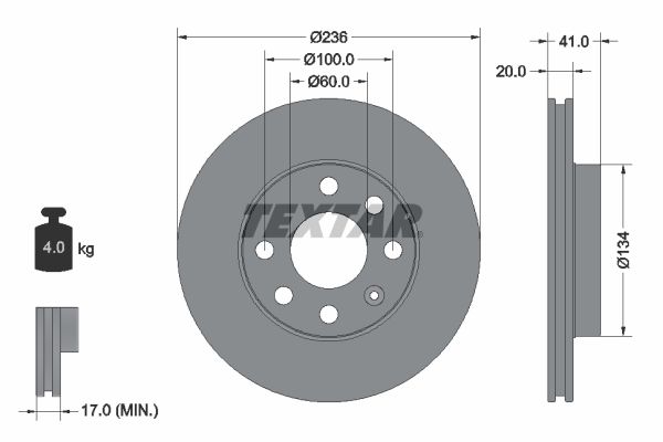 TEXTAR 92029603 Brake Disc