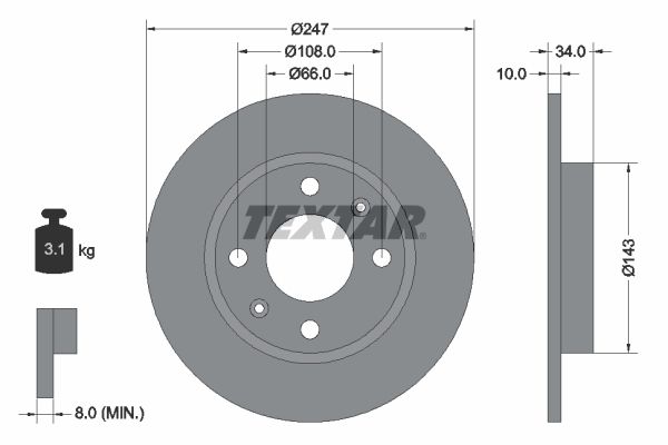 TEXTAR 92029803 Brake Disc