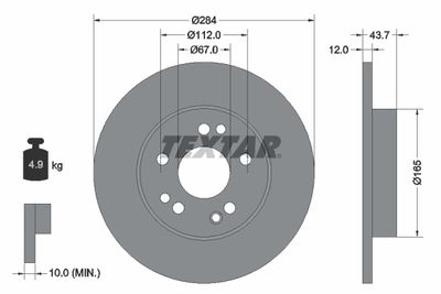 Brake Disc TEXTAR 92031803