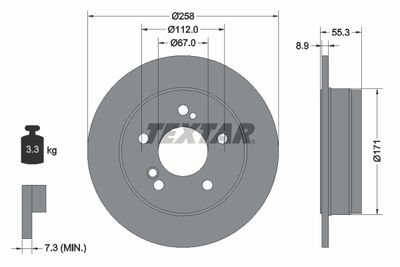Brake Disc TEXTAR 92032003