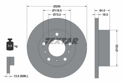 Brake Disc TEXTAR 92034400