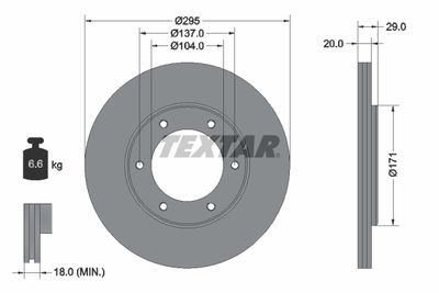 Brake Disc TEXTAR 92035600