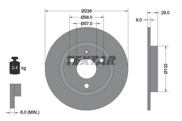 TEXTAR 92038500 Brake Disc