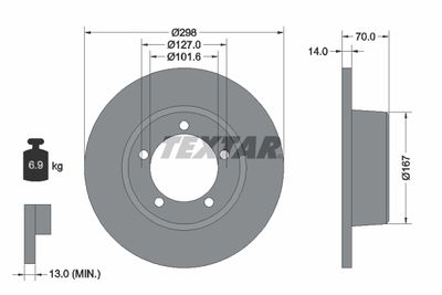 Brake Disc TEXTAR 92040600