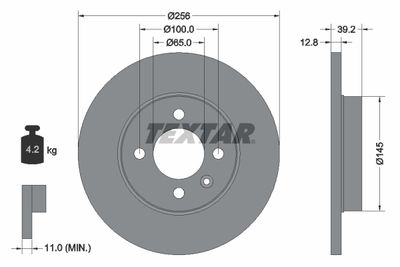 Brake Disc TEXTAR 92041703