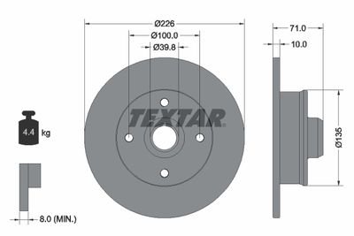 Brake Disc TEXTAR 92041803