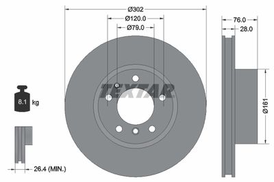 Brake Disc TEXTAR 92042400