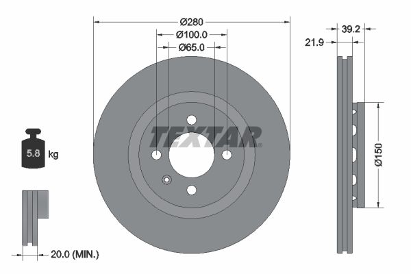 TEXTAR 92043500 Brake Disc