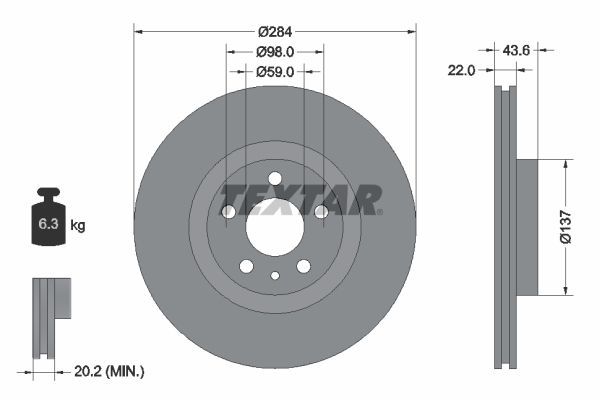 TEXTAR 92046803 Brake Disc