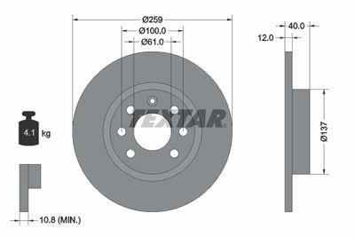 Brake Disc TEXTAR 92050600