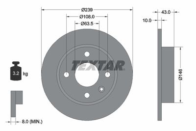 Brake Disc TEXTAR 92050900