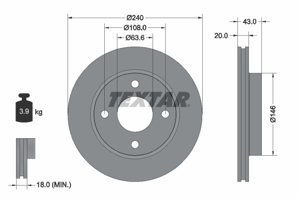 TEXTAR 92051003 Brake Disc