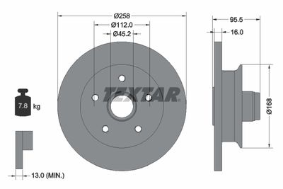 Brake Disc TEXTAR 92053000