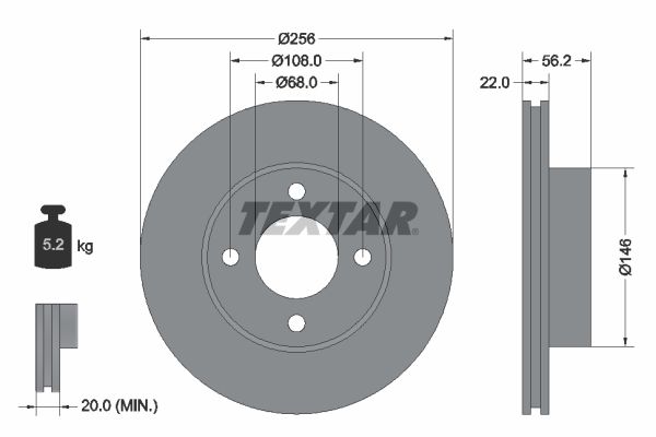 TEXTAR 92054200 Brake Disc