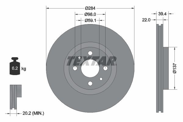 TEXTAR 92055203 Brake Disc