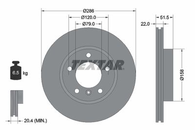 Brake Disc TEXTAR 92055603
