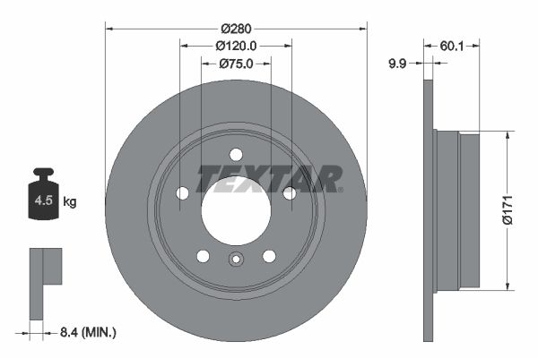TEXTAR 92055703 Brake Disc