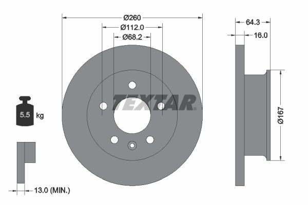 TEXTAR 92055900 Brake Disc