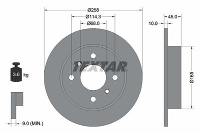 Brake Disc TEXTAR 92056400