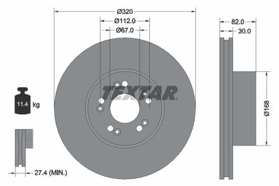 Brake Disc TEXTAR 92056600