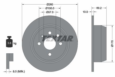 Brake Disc TEXTAR 92057000
