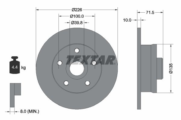 TEXTAR 92057200 Brake Disc