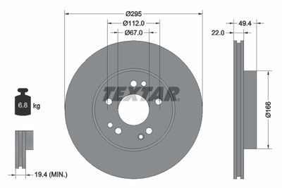 Brake Disc TEXTAR 92057300