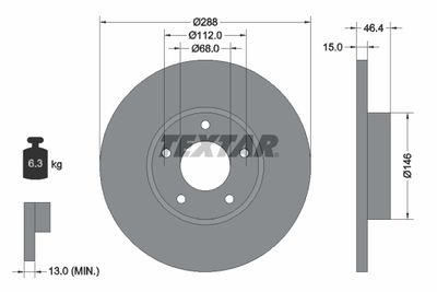 Brake Disc TEXTAR 92057405