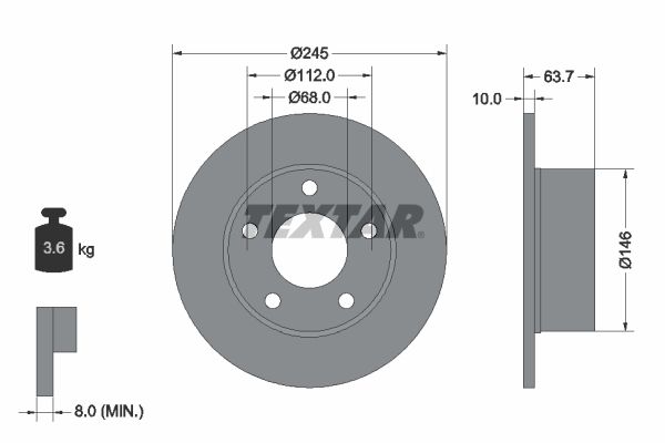 TEXTAR 92057503 Brake Disc