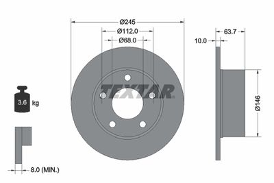 Brake Disc TEXTAR 92057503