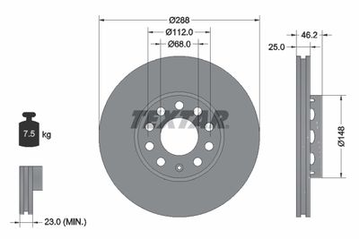 Brake Disc TEXTAR 92057605