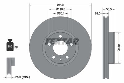 Brake Disc TEXTAR 92057700