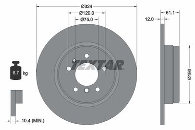 Brake Disc TEXTAR 92058400