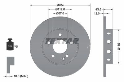 Brake Disc TEXTAR 92059303