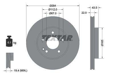 Brake Disc TEXTAR 92059405