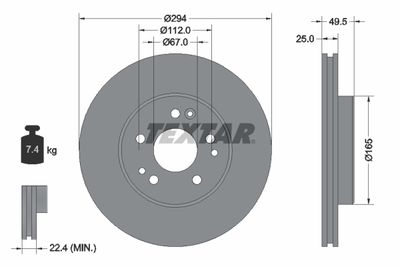 Brake Disc TEXTAR 92060000