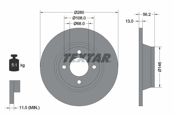 TEXTAR 92060400 Brake Disc