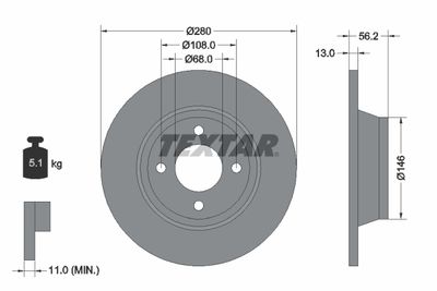 Brake Disc TEXTAR 92060400