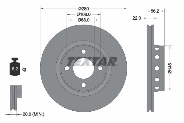 TEXTAR 92060600 Brake Disc