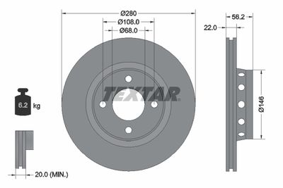 Brake Disc TEXTAR 92060600