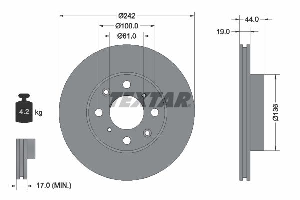TEXTAR 92060700 Brake Disc