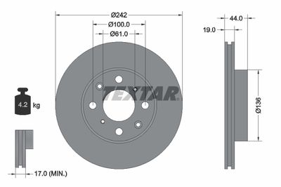 Brake Disc TEXTAR 92060700