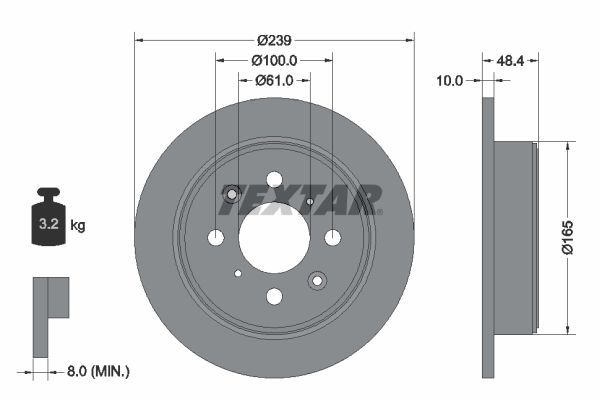TEXTAR 92060800 Brake Disc