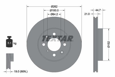 Brake Disc TEXTAR 92060903