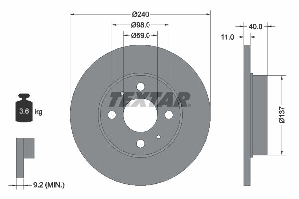 TEXTAR 92061100 Brake Disc