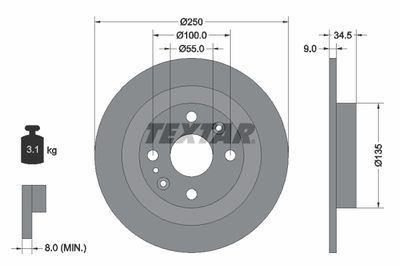 Brake Disc TEXTAR 92061700