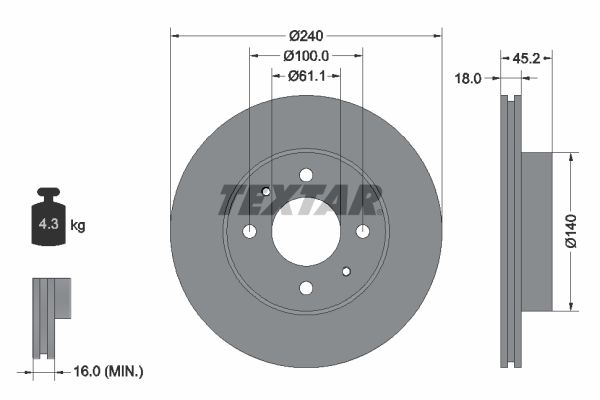 TEXTAR 92063200 Brake Disc